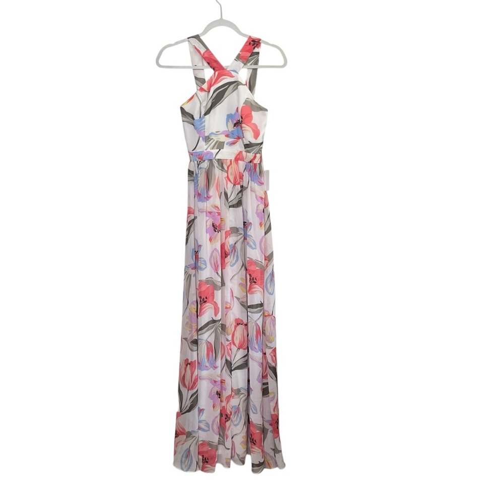 Lulus Lilja White Floral Maxi Dress Cottagecore Garden Party XS NWT - Picture 4 of 12